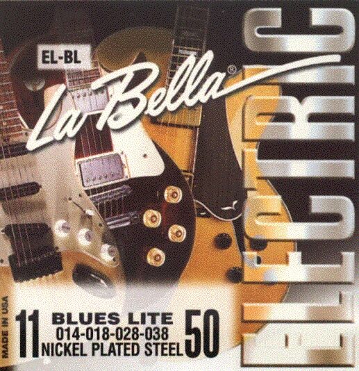 La Bella Nickel-Plated Round Wound Electric Guitar Strings, Blues Light