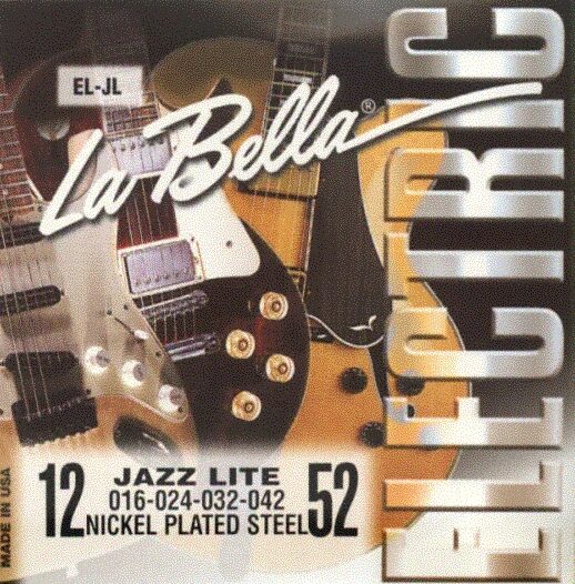 La Bella Nickel-Plated Round Wound Electric Guitar Strings, Jazz Light