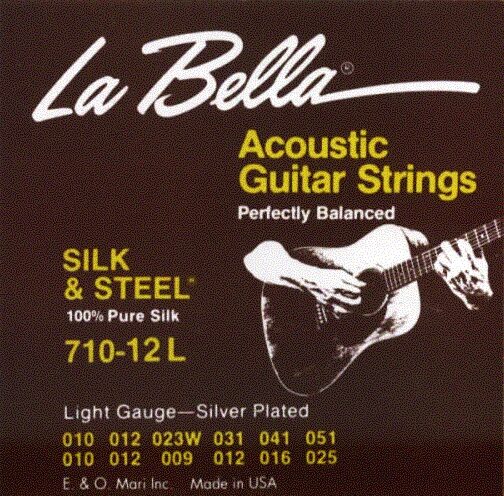 La Bella 71012L 12-String Silk and Steel Acoustic Guitar Strings, Main