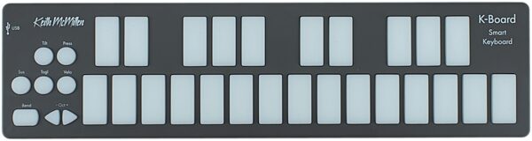 Keith McMillen Instruments K-Board-C Smart Sensor USB-C MIDI Keyboard Controller, Action Position Front