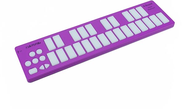 Keith McMillen Instruments K-Board-C Smart Sensor USB-C MIDI Keyboard Controller, Orchid, Angled Front