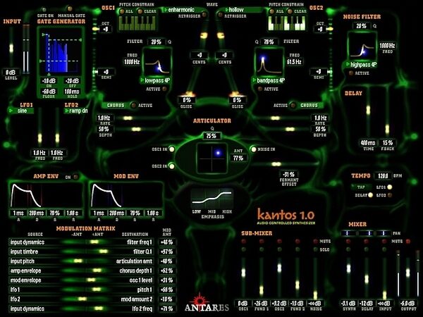 Antares Kantos Audio Controlled Synthesizer (Macintosh and Windows), Main