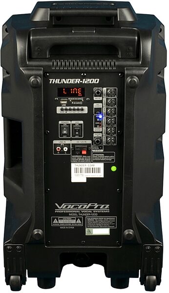 VocoPro Karaoke Thunder 1200 Powered Party PA Speaker (with Lights), Main Back