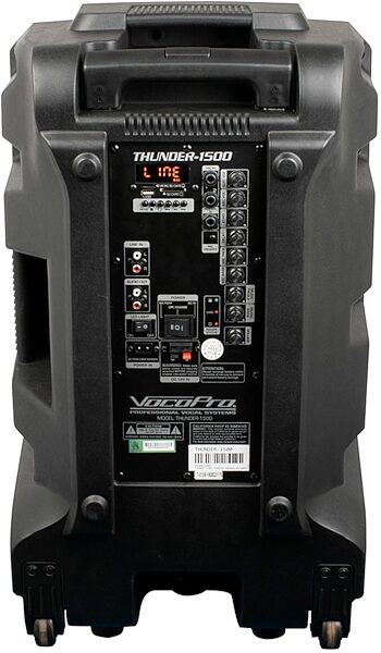 VocoPro Karaoke Thunder 1500 Powered Party PA Speaker (with Lights), Main Back