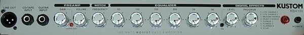 Kustom KBA100X Bass Combo Amplifier (100 Watts, 1x15 in.), Control Panel Detail