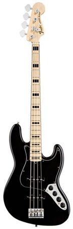 Fender American Deluxe Jazz Electric Bass (Maple Fretboard, with Case), Black