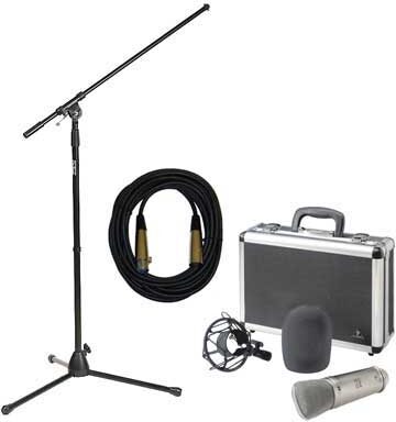 Behringer B-2 Pro Studio Condenser Microphone with Shockmount, Pack with Stand and Cable