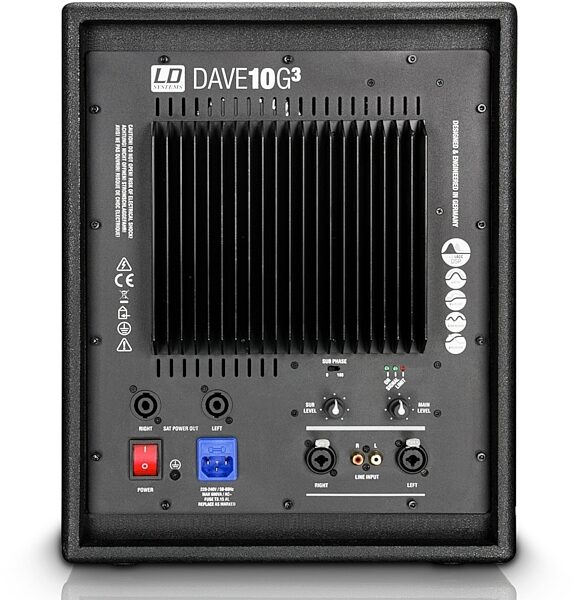 LD Systems Dave 10 G3 Portable Sound System, Sub Rear
