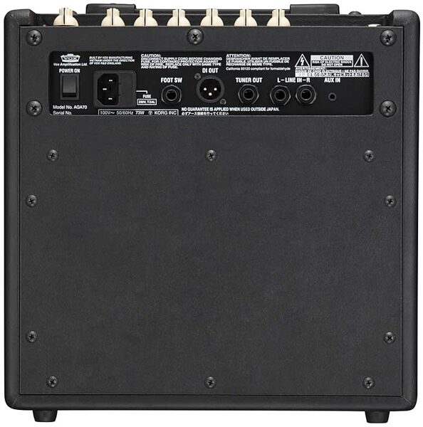 Vox AGA70 Acoustic Guitar Amplifier (70 Watts, 1x6.5"), Back