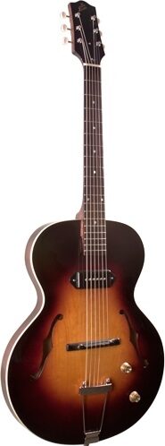 The Loar LH-301T Thinbody Archtop Electric Guitar, Vintage Sunburst