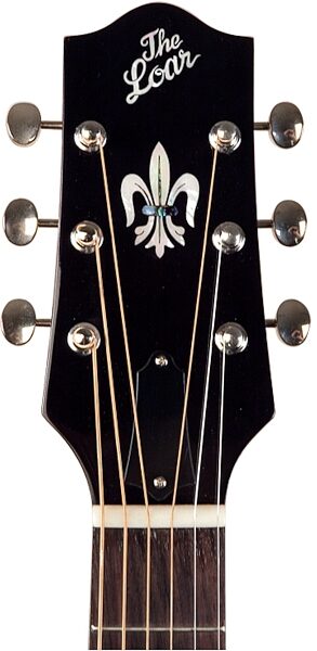 The Loar LO-16 Small Body L-00 Style Acoustic Guitar, Black - Headstock