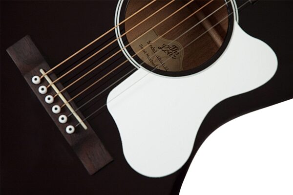 The Loar LO-16 Small Body L-00 Style Acoustic Guitar, Black - Bridge