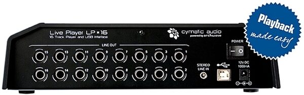 Cymatic Audio Live Player LP-16 16-Track Player, Rear