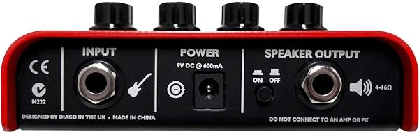 Diago Little Smasher Guitar Amplifier Head (5 Watts), Back
