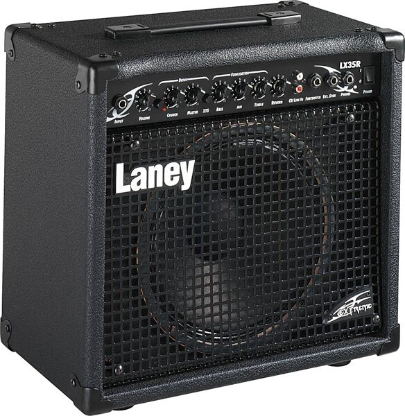 Laney LX35R Guitar Combo Amplifier (35 Watts, 1x10"), Black, Angled Front