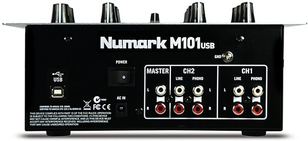 Numark M101USB USB DJ Mixer (2-Channel), Rear