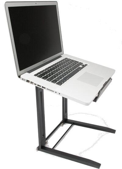 Magma Traveler Laptop Stand with Carrying Bag, Black in use with Laptop