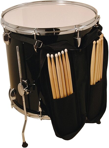 On-Stage DSB6500 Stick Bag, Black, On a Drum Example