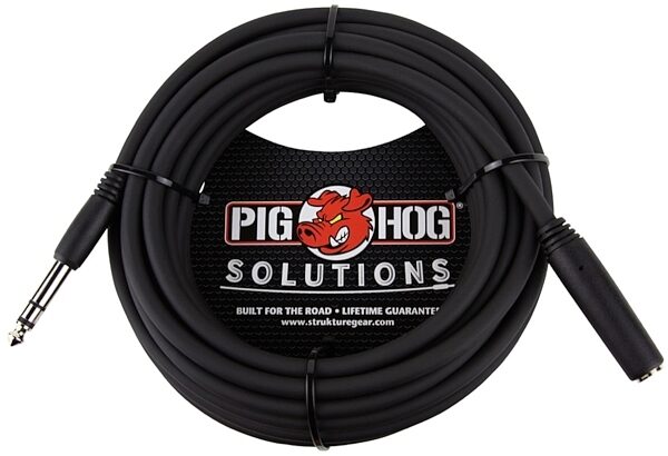 Pig Hog 1/4" Headphone Extension Cable, Black, 10 foot, Main