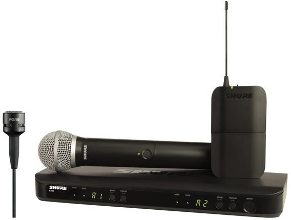 Shure BLX1288/PG85 Dual Channel PG58/PG185 Wireless Handheld and Lavalier Microphone System, Main