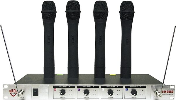 Nady 401X QUAD 4-Channel VHF Handheld Wireless Microphone System, Main