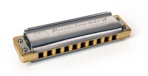 Hohner Marine Band Thunderbird Harmonica, Key of A Major Low, Action Position Back