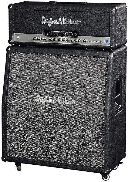 Hughes and Kettner Matrix 100 Guitar Amplifier Half Stack with Matrix 100 Head and SC412 Cabinet, Stack Angle 1