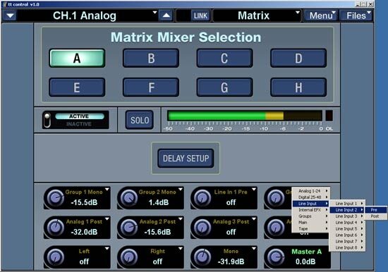Mackie TT24 Digital Live Console, Matrix