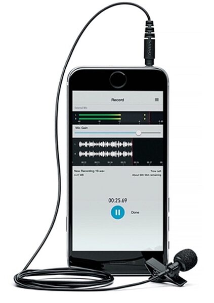 Shure MOTIV MVL Omnidirectional Condenser Lavalier Microphone for Mobile Devices, In Use