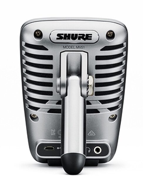 Shure MOTIV MV51 Digital Large-Diaphragm Condenser Microphone (with Lightning and USB-A Cables), Warehouse Resealed, Back