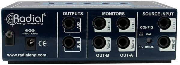 Radial MC3 Studio Monitor Controller, Rear