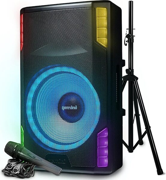Gemini GSP-L5500PK Party PA Speaker Bundle with Speaker Stand and Microphone, Main