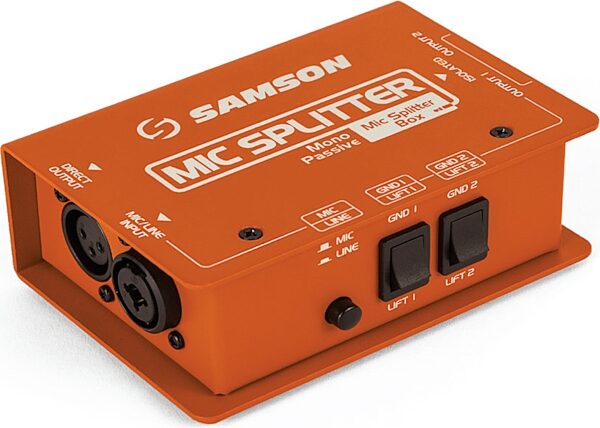 Samson Mic Splitter Compact Passive Signal Splitter, New, Action Position Back