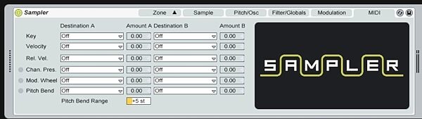 Ableton Live 8 Music Production Software (Macintosh and Windows), Screenshot - Sampler -- MIDI
