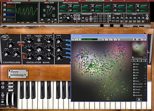 Arturia Minimoog V Software Synth (Macintosh and Windows), Screenshot - SoundMap