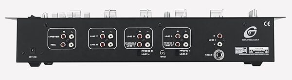 Gemini MM01 4-Channel 19 in. Rackmount DJ Mixer, Back