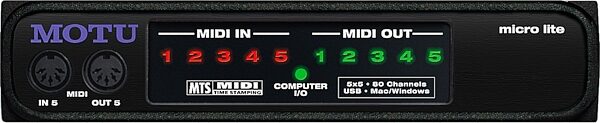 MOTU Micro Lite 5x5 USB MIDI Interface, Main