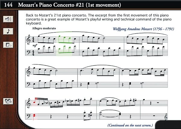 eMedia Intermediate Piano and Keyboard Method CD (Macintosh and Windows), Mozart Sheet Music