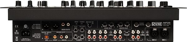 Rane MP26 USB DJ Mixer with Effects, Back