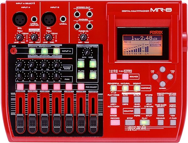 Fostex MR8 8-Track Digital Recorder with Built-In FX, Top