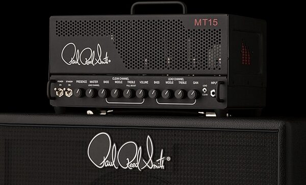 PRS Paul Reed Smith MT-15 Mark Tremonti Guitar Amplifier Head (15 Watts), Warehouse Resealed, On Cabinet