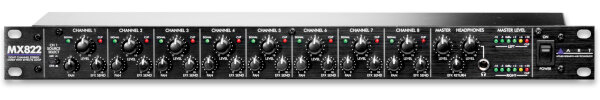 ART MX822 8-Channel Rack Mount Stereo Mixer, New, Action Position Back
