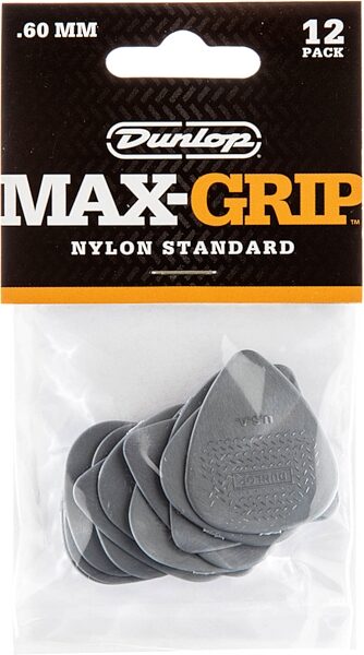 Dunlop Max-Grip Nylon Standard Picks, 449P060, Action Position Back