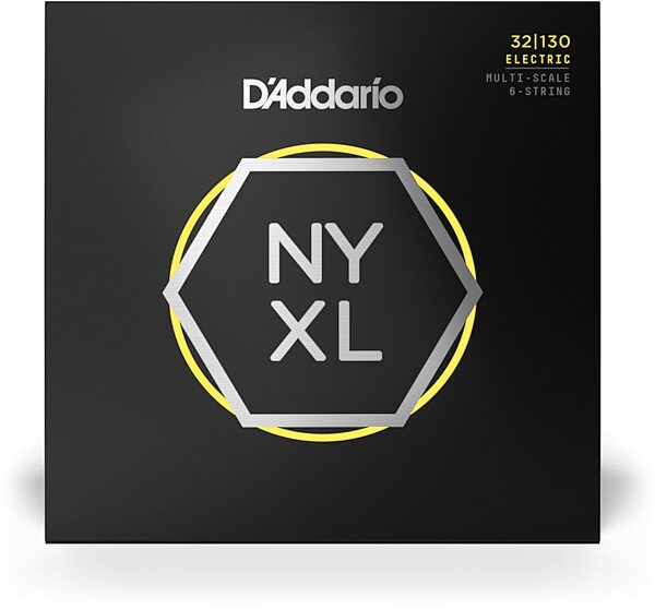 D'Addario Multi-Scale 6-String Electric Bass Strings, 32-130, NYXL32130MS, Action Position Back