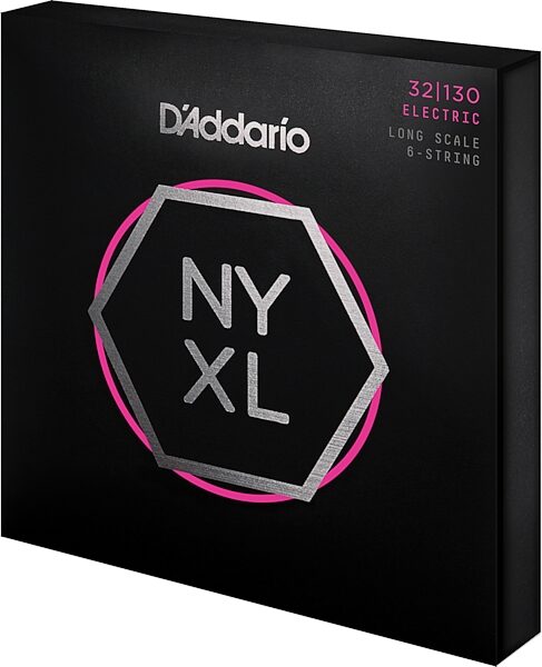 D'Addario NYXL 6-String Electric Bass String Pack, Light, 32-130, Long, Action Position Back