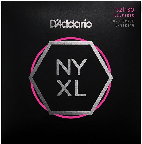 D'Addario NYXL 6-String Electric Bass String Pack, Light, 32-130, Long, Action Position Back