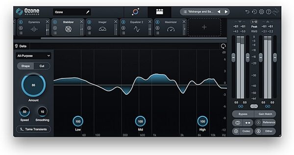 iZotope Ozone 10 Advanced Software, Action Position Back