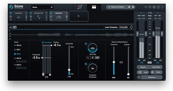 iZotope Ozone 10 Standard Software, Action Position Back