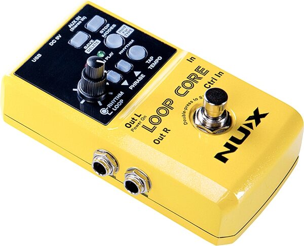 NUX Loop Core Looper with Built-in Drum Patterns, Angled Front