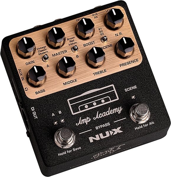 NUX Amp Academy Stomp Box Modeler and IR Loader Pedal, New, Action Position Back